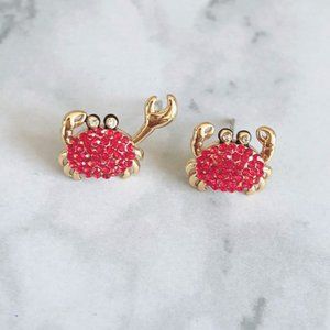 Kate Spade Zircon Inlaid Asymmetric Crab Earrings